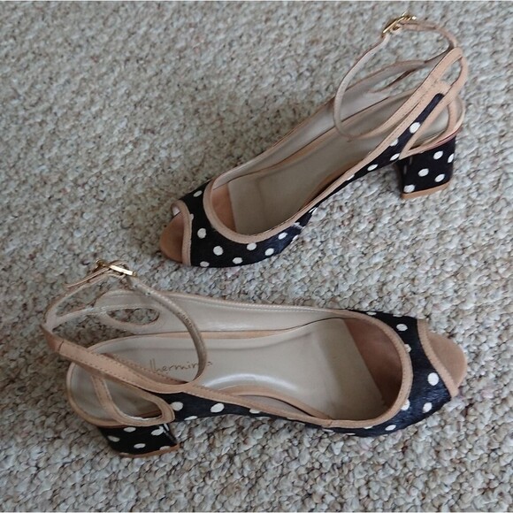 Anthropologie Guilhermina Rita Pony Hair Peep Toe heeled sandal size 6M - Picture 3 of 12